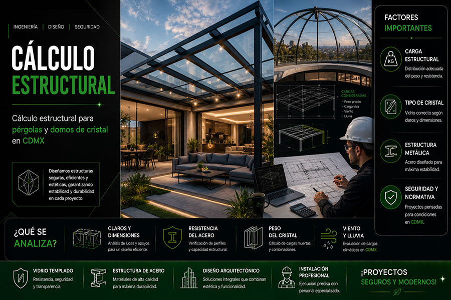 Cálculo estructural para pérgolas y domos modernos