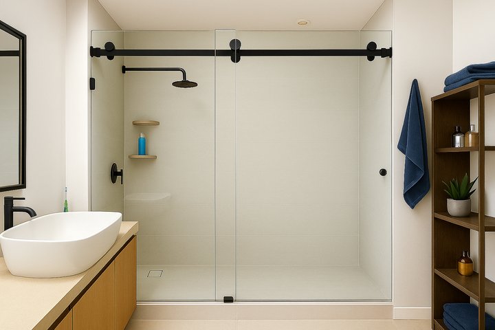 Cancel de baño de cristal templado a medida en CDMX
