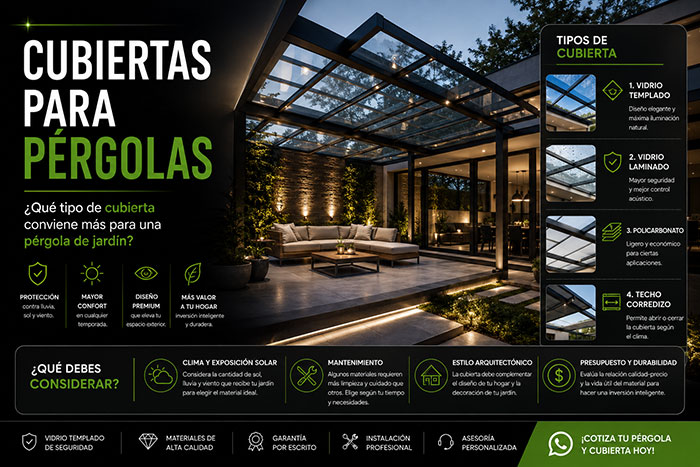 ¿Qué tipo de cubierta conviene más para una pérgola de jardín?