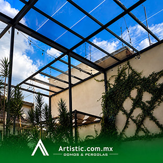 Techo de cristal templado para salón de fiestas en CDMX