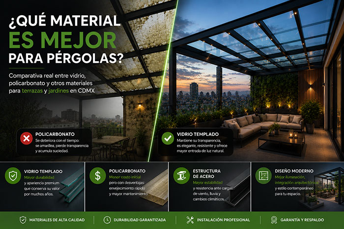Qué material conviene más para pérgolas modernas en CDMX