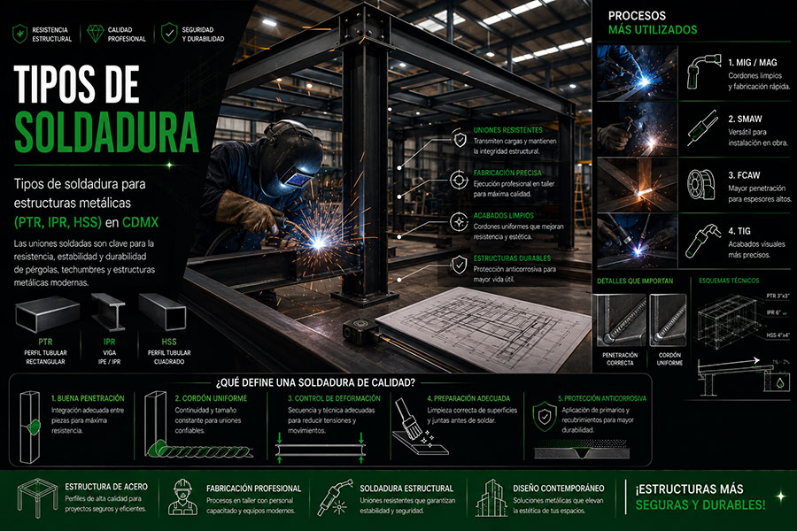 Procesos de soldadura utilizados en estructuras metálicas modernas